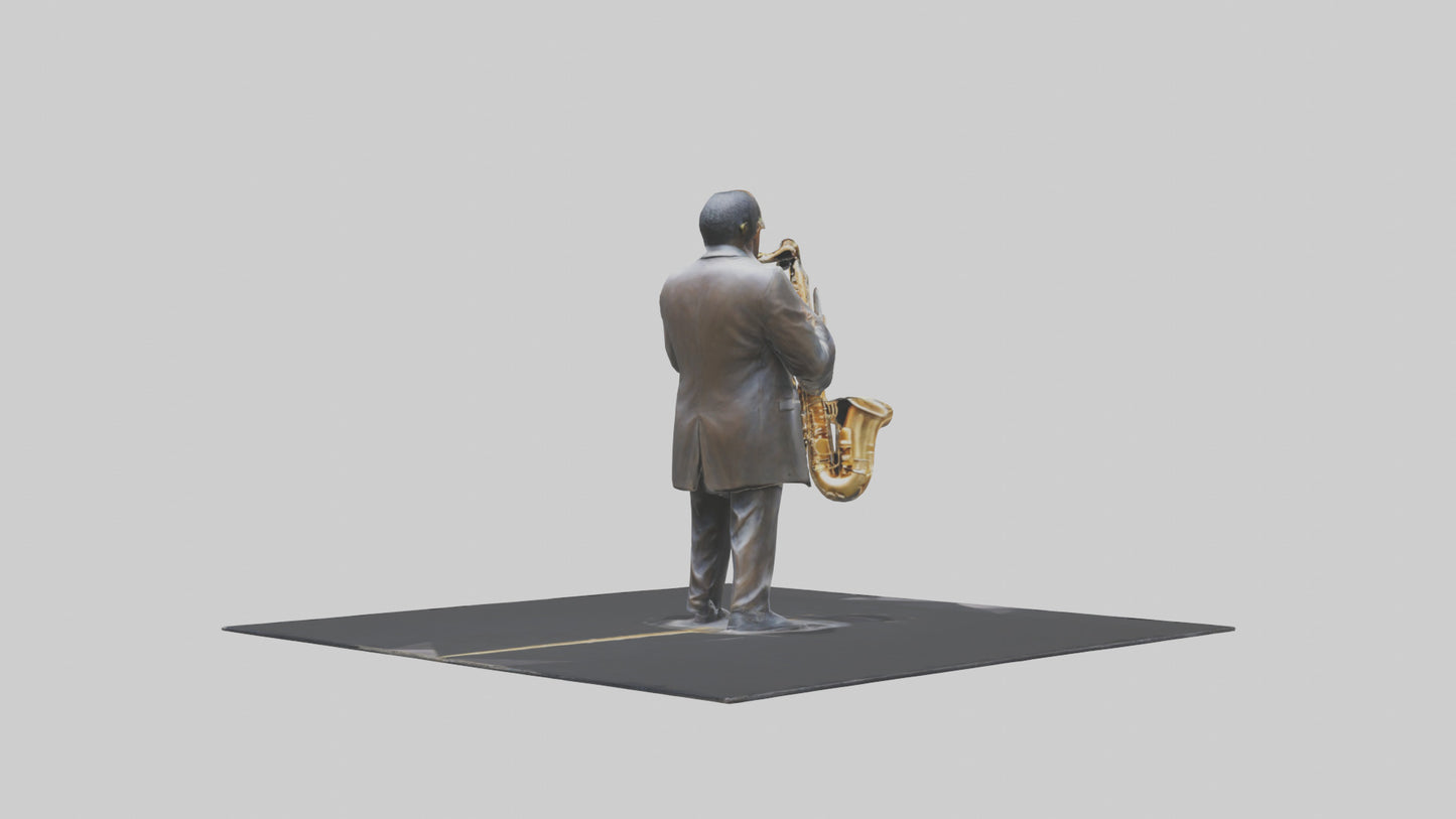 John Coltrane statue model VR / AR / low-poly