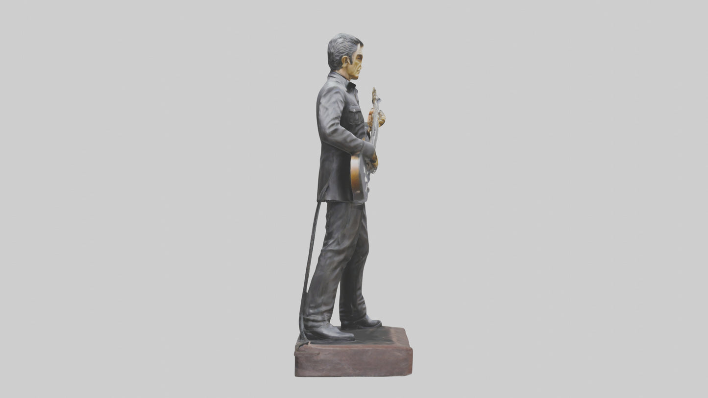 Johnny Cash statue model VR / AR / low-poly