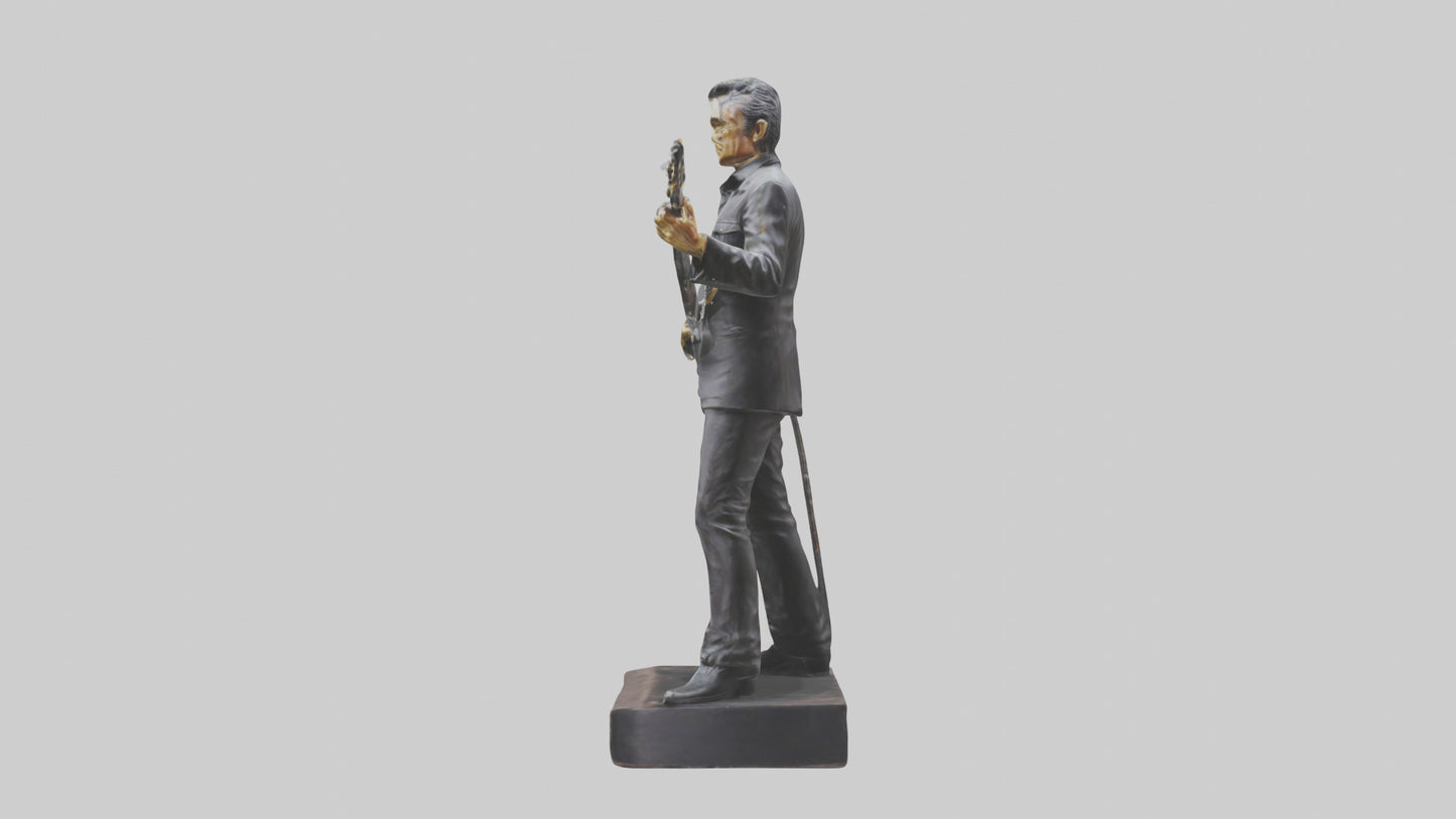 Johnny Cash statue model VR / AR / low-poly