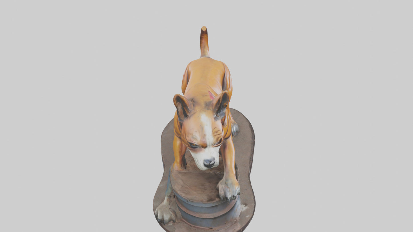 Junkyard Dog statue model VR / AR / low-poly