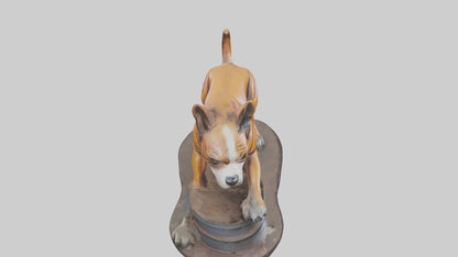Junkyard Dog statue model VR / AR / low-poly