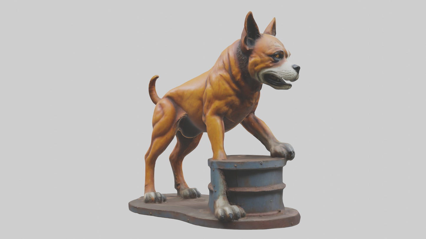 Junkyard Dog statue model VR / AR / low-poly
