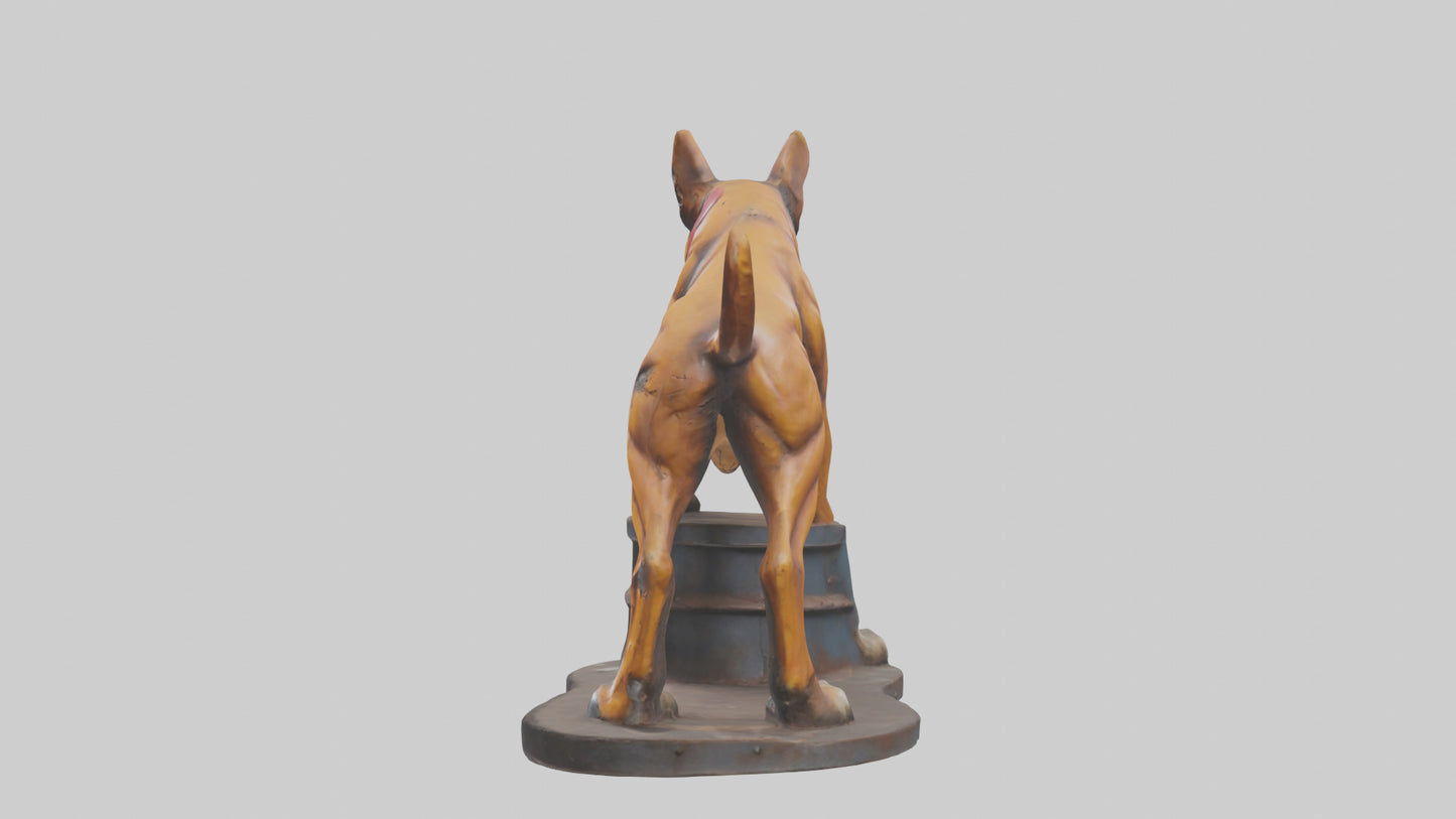 Junkyard Dog statue model VR / AR / low-poly