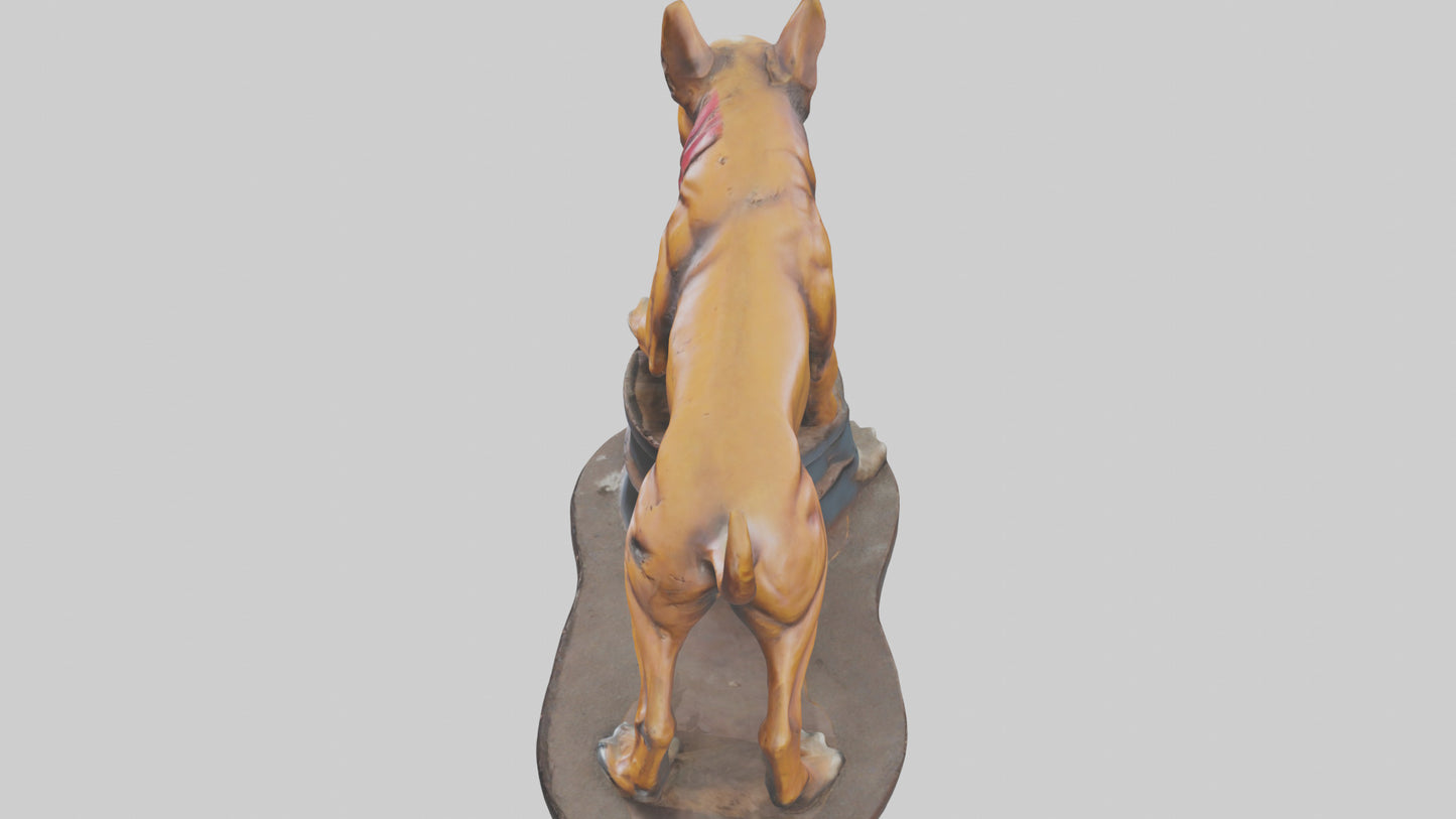 Junkyard Dog statue model VR / AR / low-poly