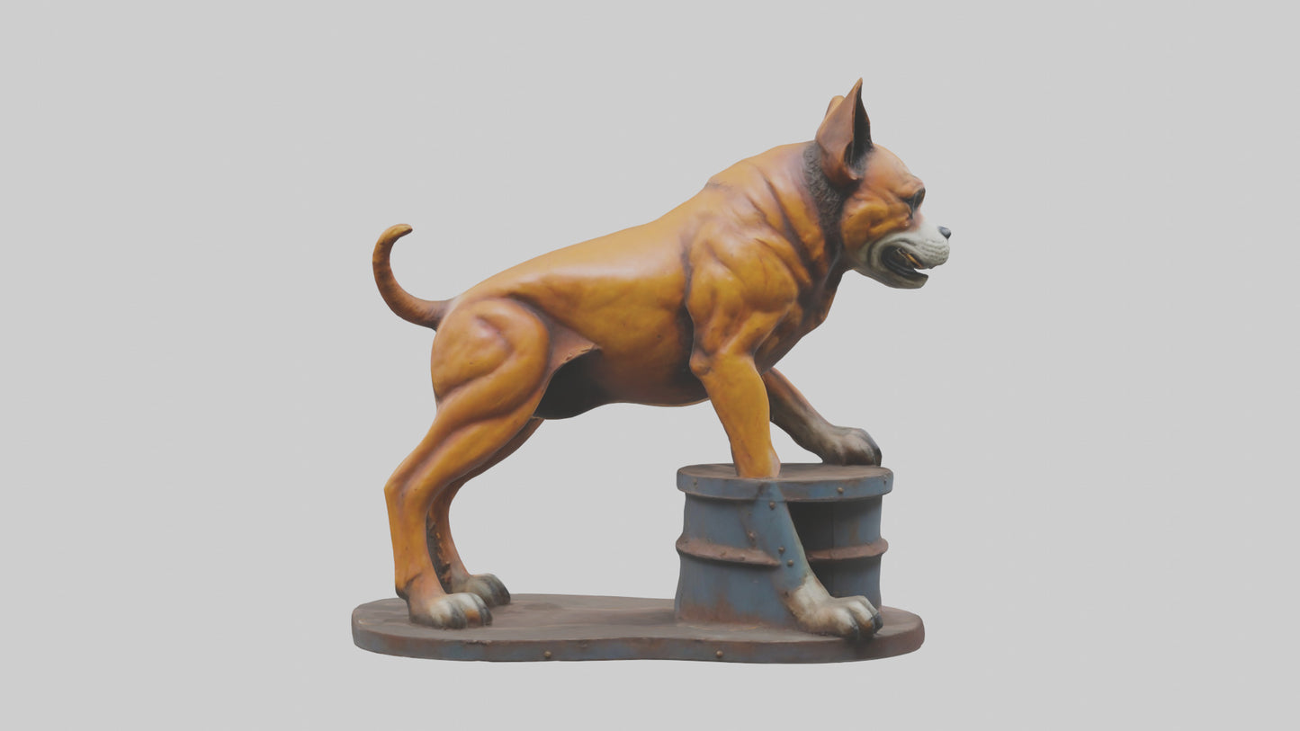 Junkyard Dog statue model VR / AR / low-poly
