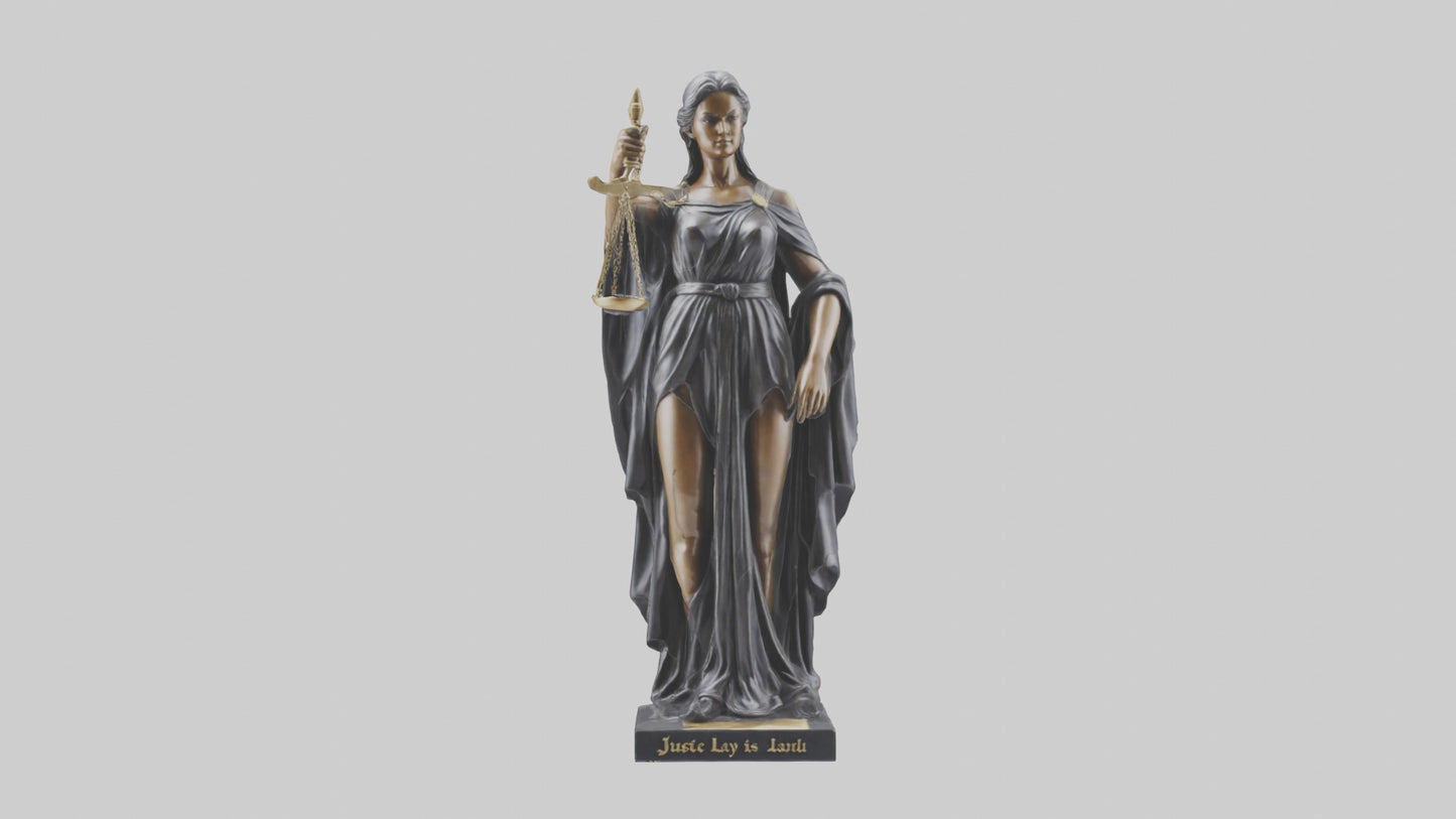 3D model Justice Lady statue model 2 VR / AR / low-poly
