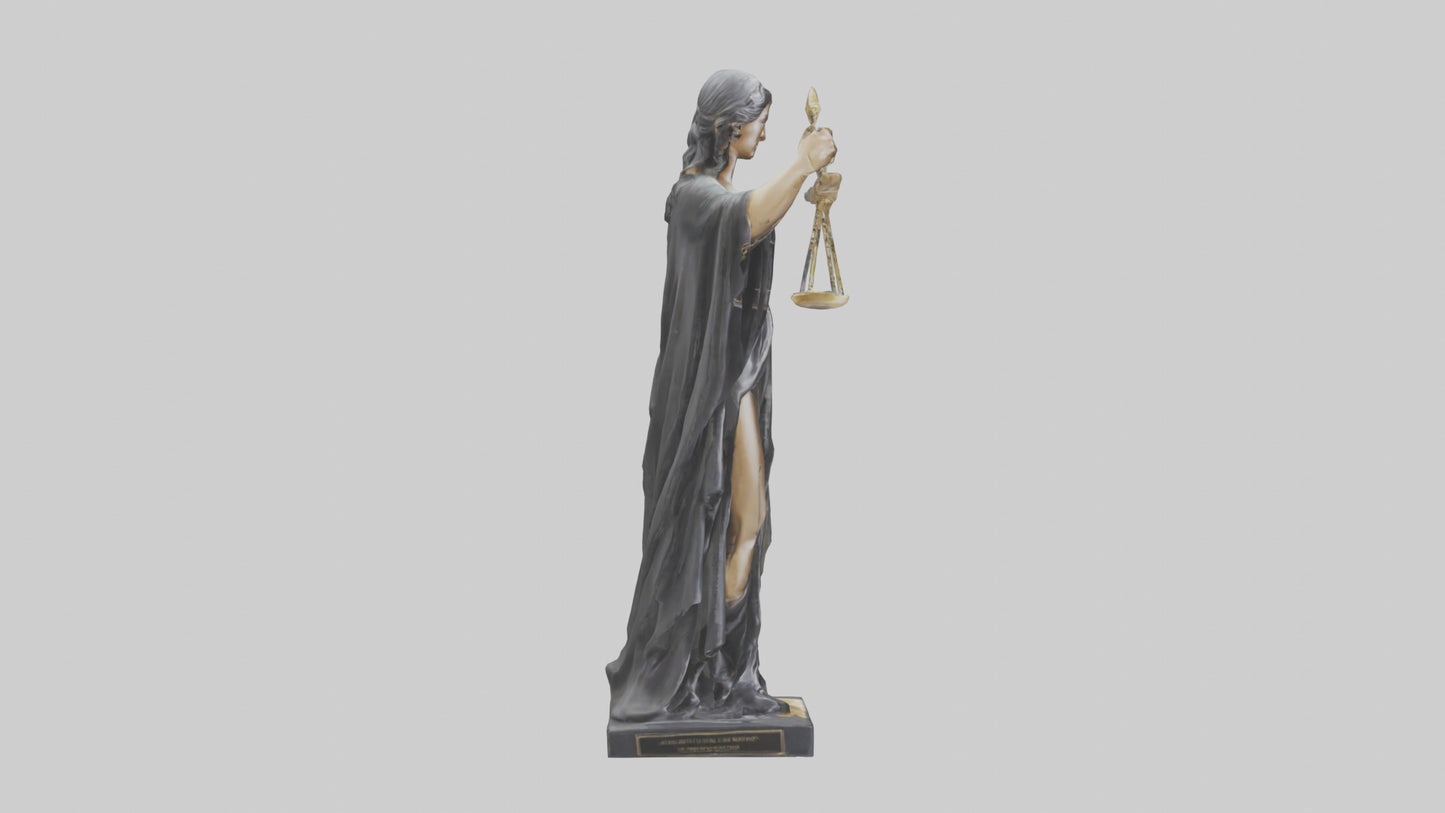 3D model Justice Lady statue model 2 VR / AR / low-poly
