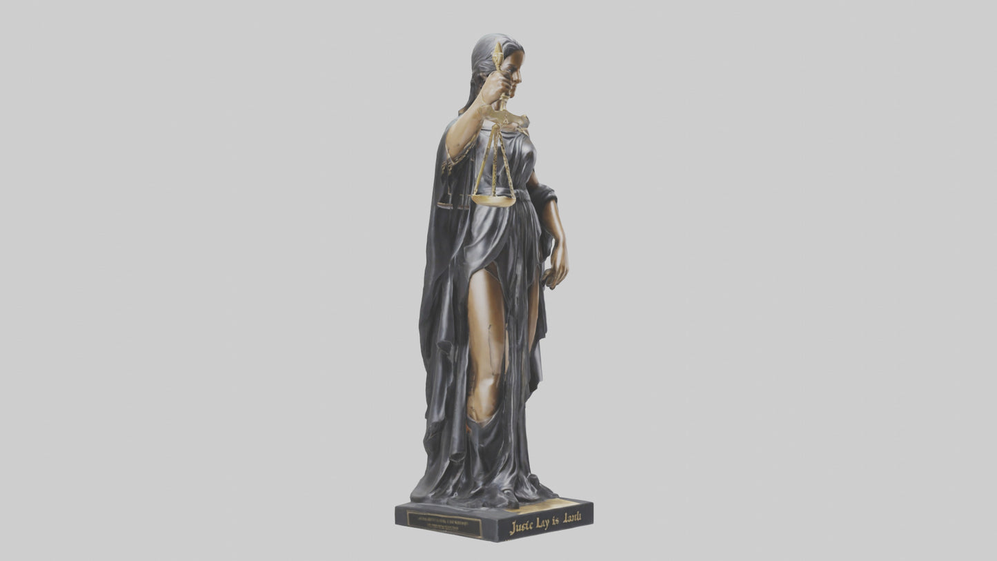 3D model Justice Lady statue model 2 VR / AR / low-poly