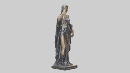 3D model Justice Lady statue model 2 VR / AR / low-poly