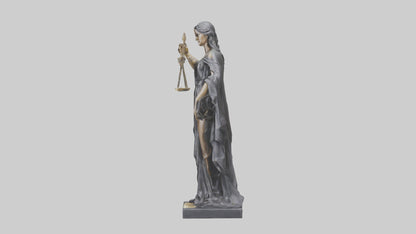3D model Justice Lady statue model 2 VR / AR / low-poly