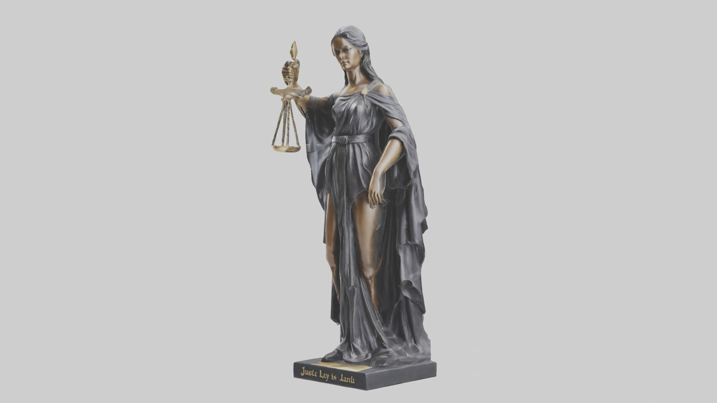 3D model Justice Lady statue model 2 VR / AR / low-poly