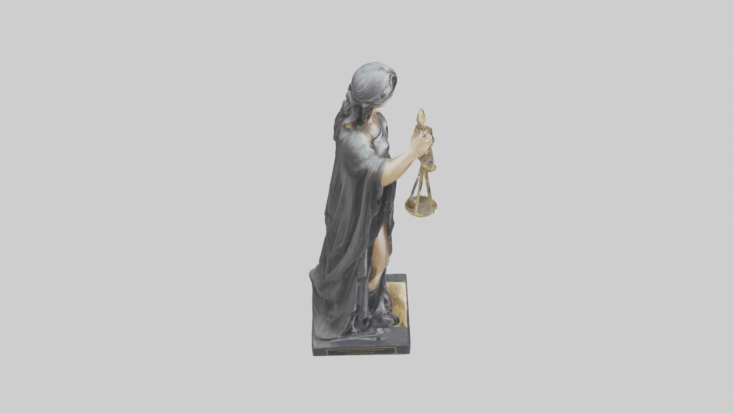 3D model Justice Lady statue model 2 VR / AR / low-poly