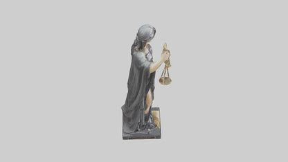 3D model Justice Lady statue model 2 VR / AR / low-poly