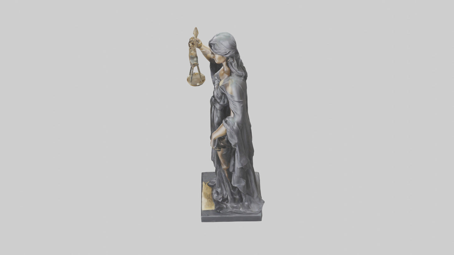 3D model Justice Lady statue model 2 VR / AR / low-poly