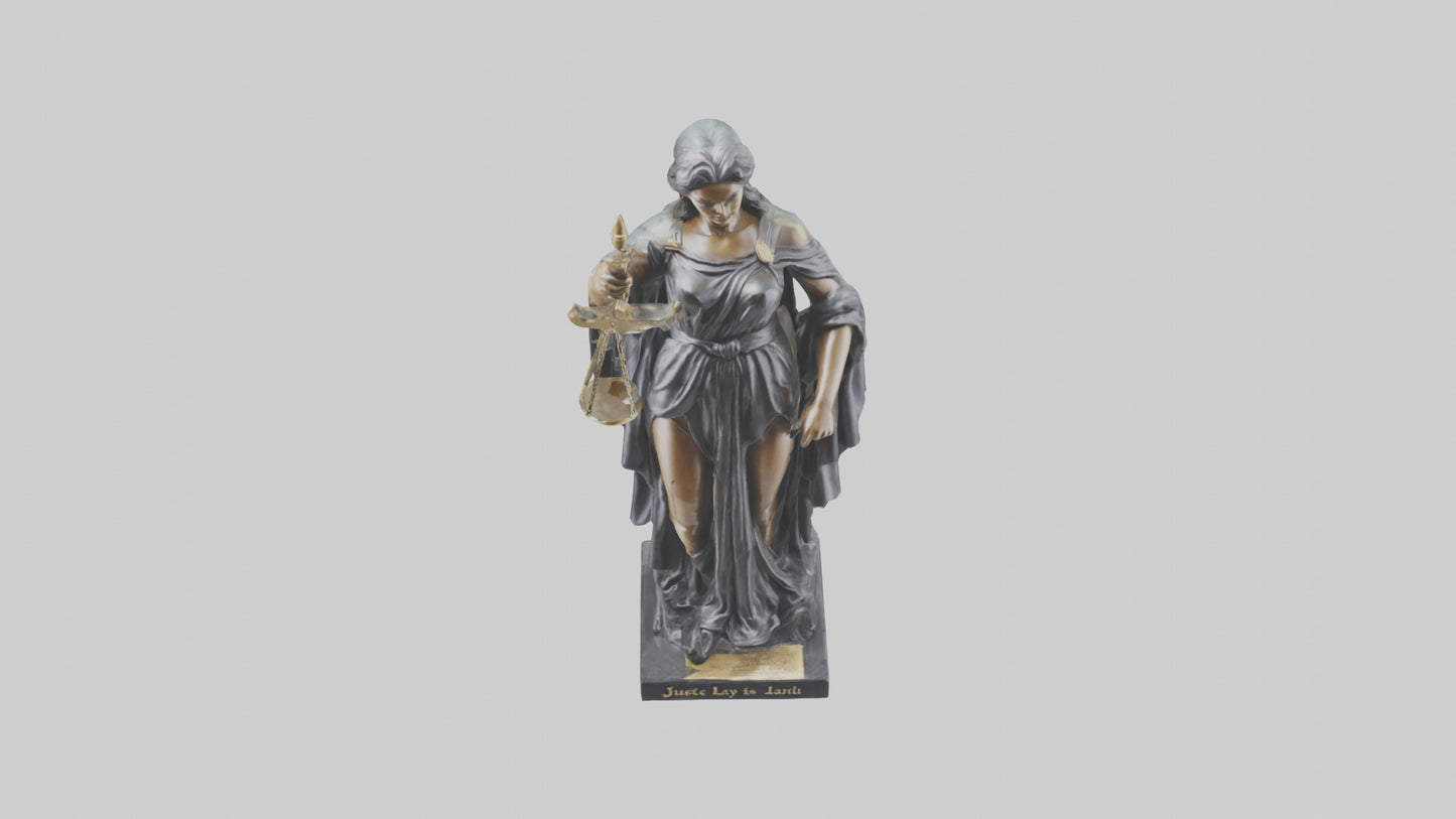 3D model Justice Lady statue model 2 VR / AR / low-poly