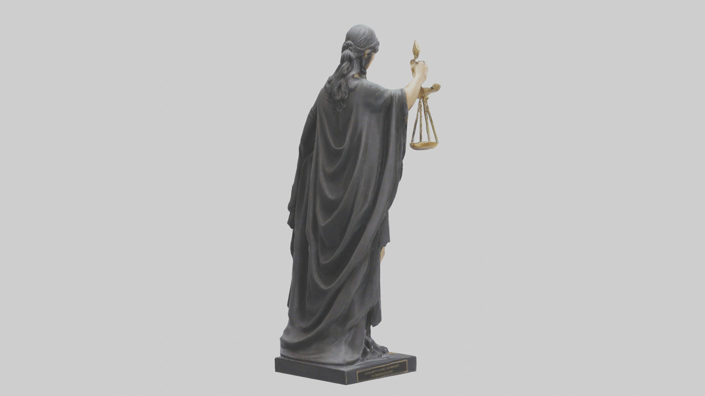 3D model Justice Lady statue model 2 VR / AR / low-poly