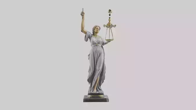 Justice Lady statue model VR / AR / low-poly