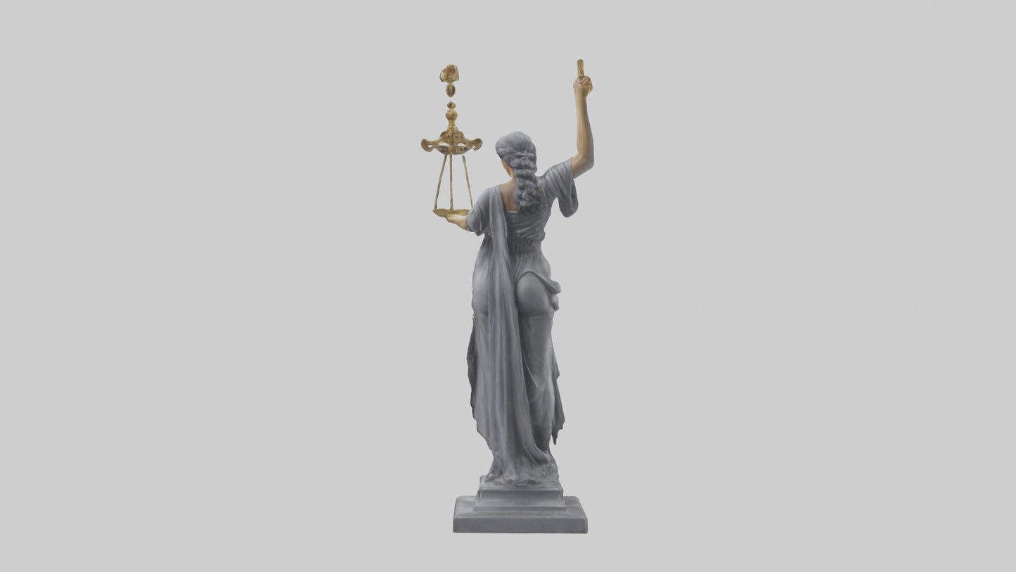 Justice Lady statue model VR / AR / low-poly