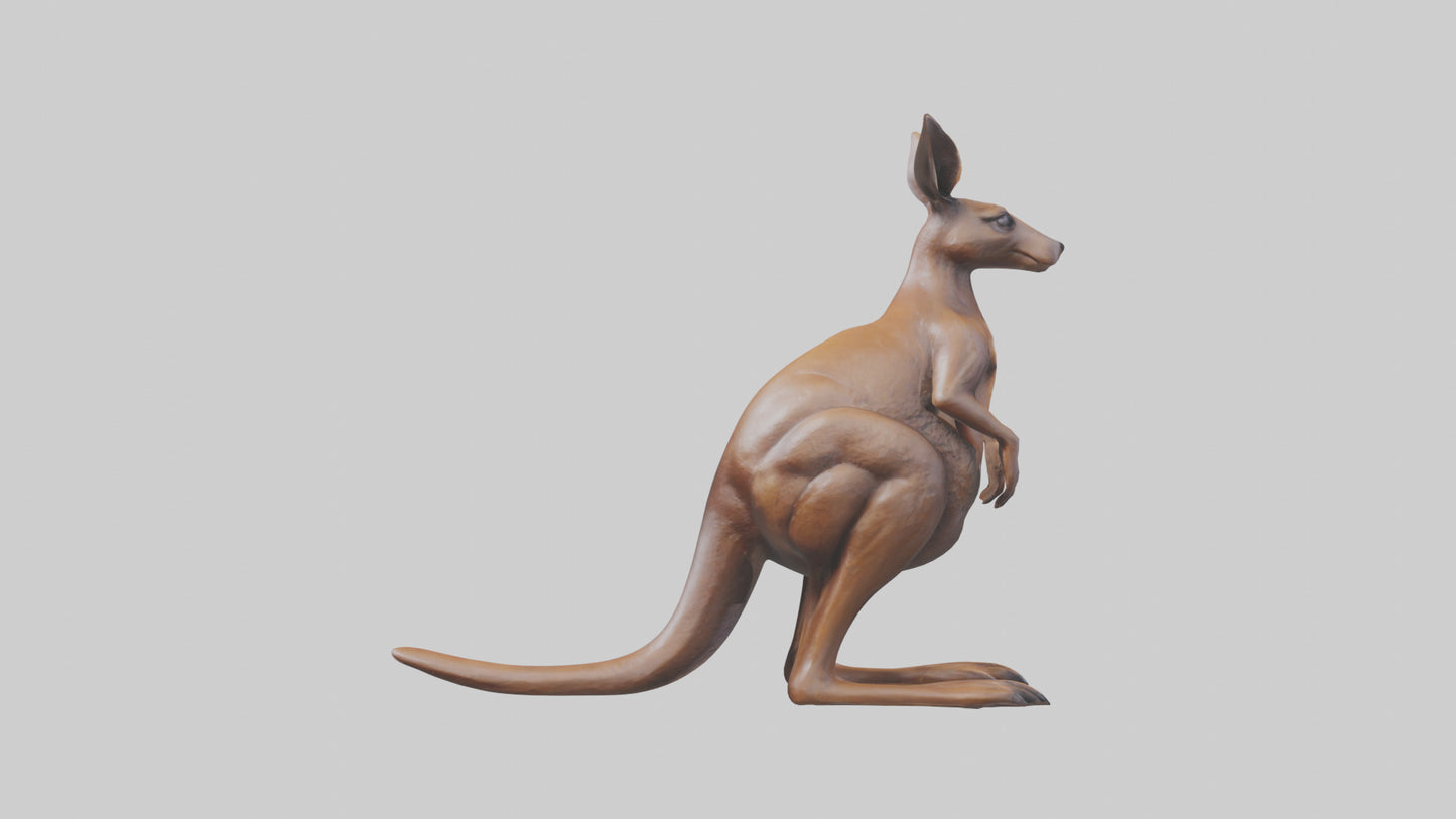 3D model Kangaroo statue model VR / AR / low-poly