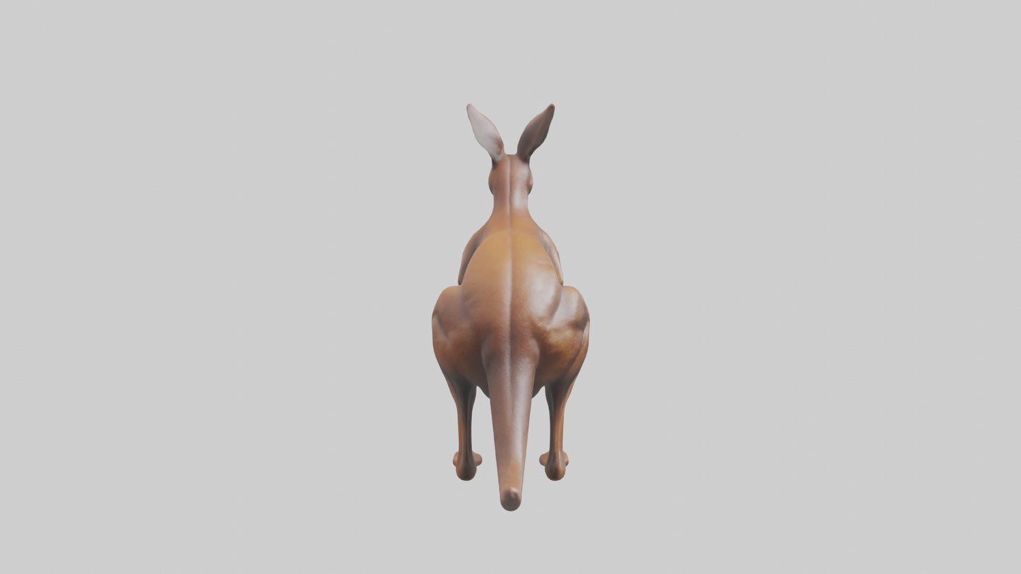 3D model Kangaroo statue model VR / AR / low-poly