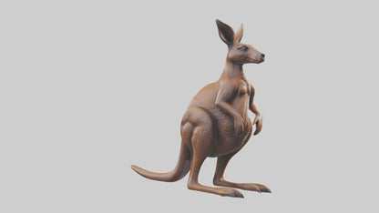 3D model Kangaroo statue model VR / AR / low-poly