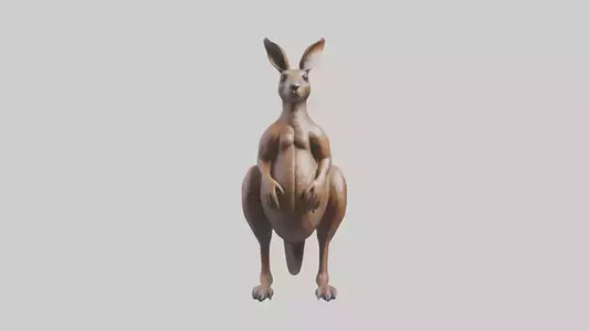 3D model Kangaroo statue model VR / AR / low-poly