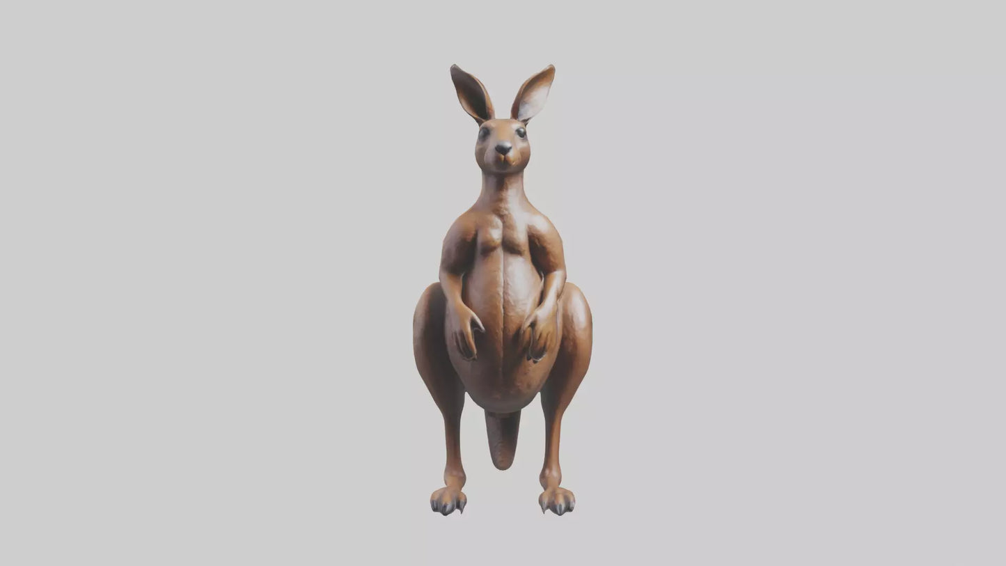 3D model Kangaroo statue model VR / AR / low-poly