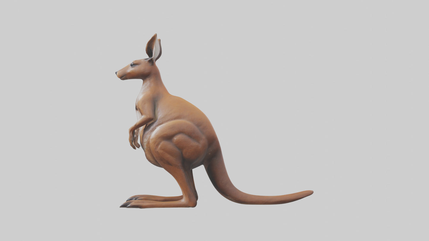 3D model Kangaroo statue model VR / AR / low-poly