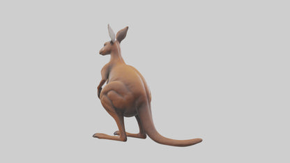 3D model Kangaroo statue model VR / AR / low-poly