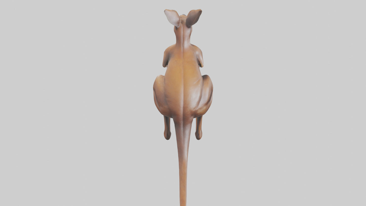 3D model Kangaroo statue model VR / AR / low-poly