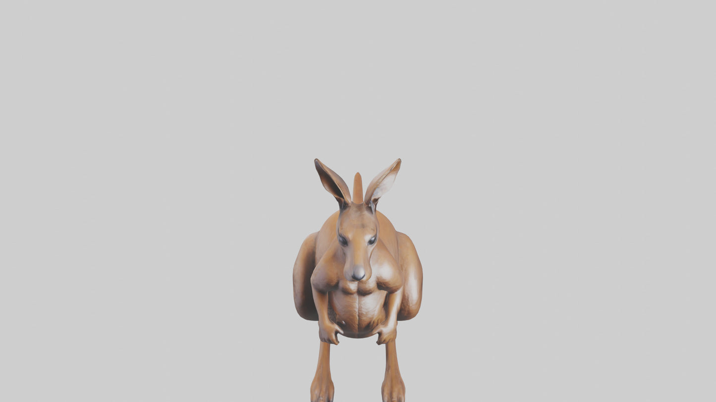 3D model Kangaroo statue model VR / AR / low-poly