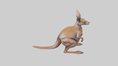 3D model Kangaroo statue model VR / AR / low-poly