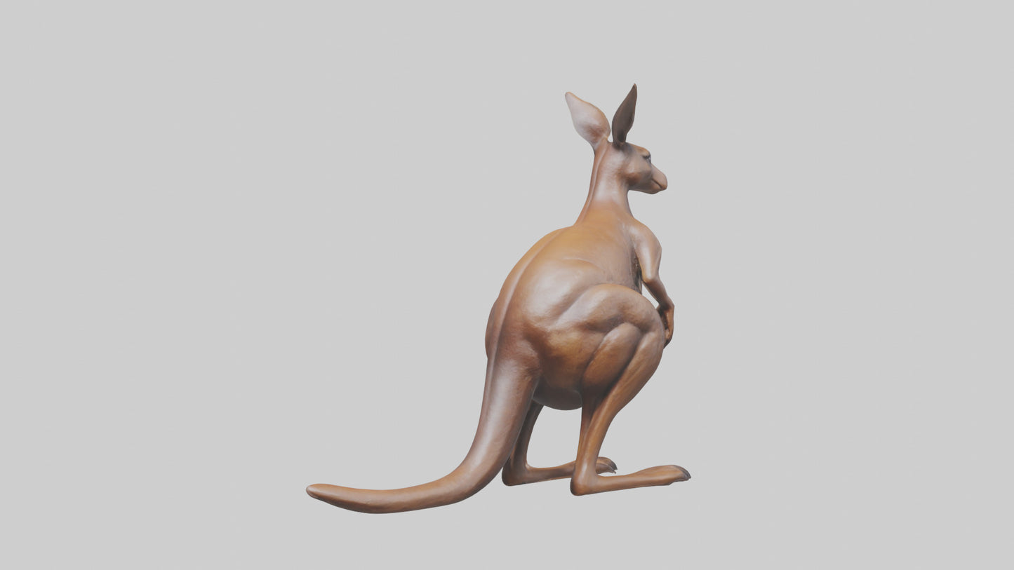 3D model Kangaroo statue model VR / AR / low-poly