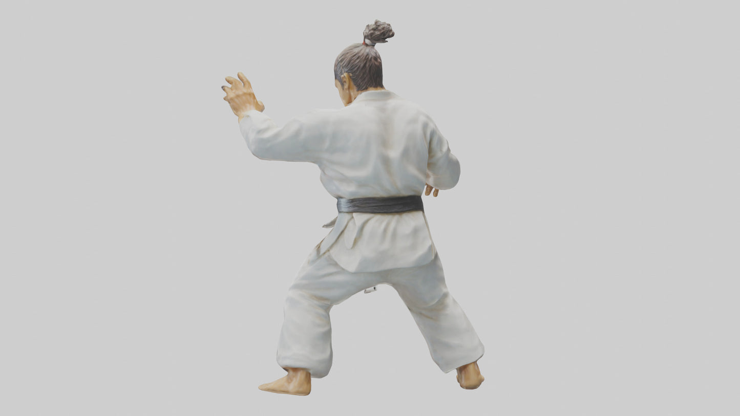 3D model Karate Fighter in Stance statue model VR / AR / low-poly