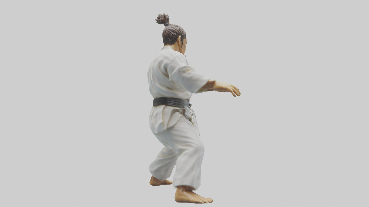 3D model Karate Fighter in Stance statue model VR / AR / low-poly