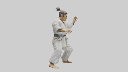 3D model Karate Fighter in Stance statue model VR / AR / low-poly