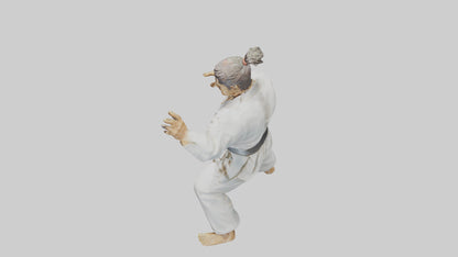 3D model Karate Fighter in Stance statue model VR / AR / low-poly