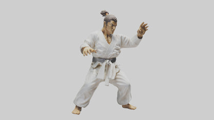 3D model Karate Fighter in Stance statue model VR / AR / low-poly