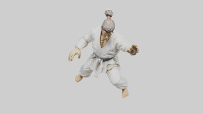 3D model Karate Fighter in Stance statue model VR / AR / low-poly