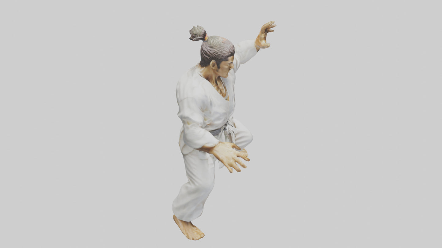 3D model Karate Fighter in Stance statue model VR / AR / low-poly