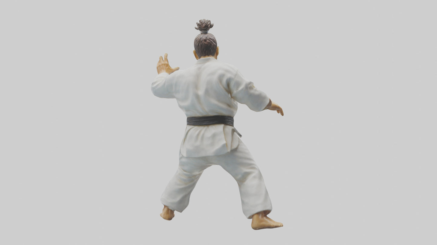 3D model Karate Fighter in Stance statue model VR / AR / low-poly