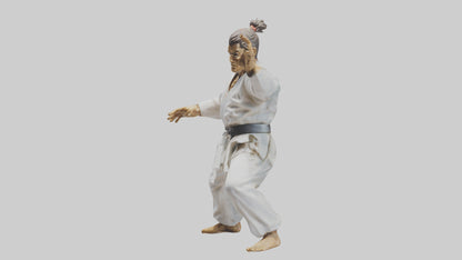 3D model Karate Fighter in Stance statue model VR / AR / low-poly