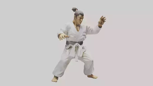 3D model Karate Fighter in Stance statue model VR / AR / low-poly