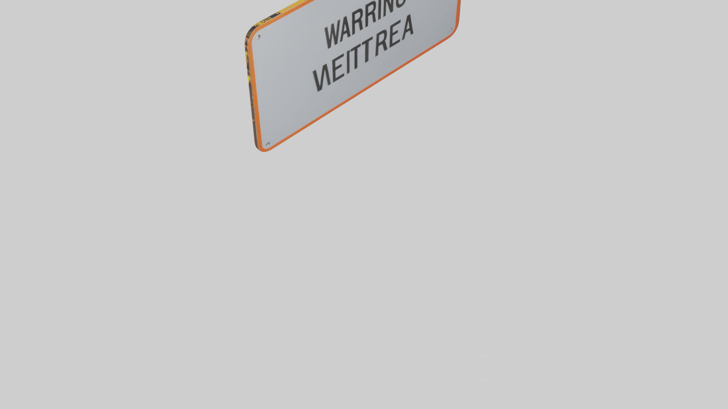 3D model Keep Area Ventilated Warning Sign model VR / AR / low-poly