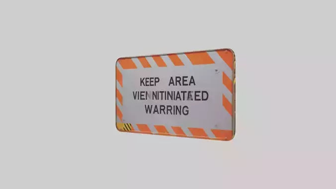 3D model Keep Area Ventilated Warning Sign model VR / AR / low-poly