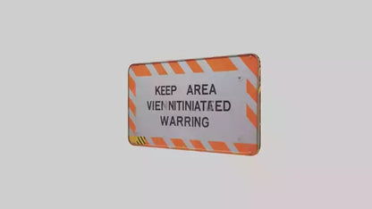 3D model Keep Area Ventilated Warning Sign model VR / AR / low-poly