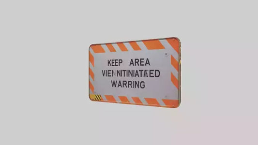 3D model Keep Area Ventilated Warning Sign model VR / AR / low-poly