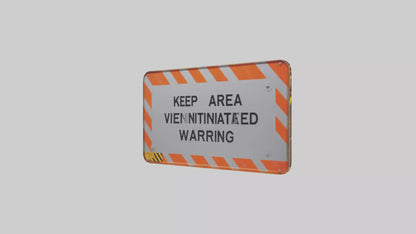 3D model Keep Area Ventilated Warning Sign model VR / AR / low-poly