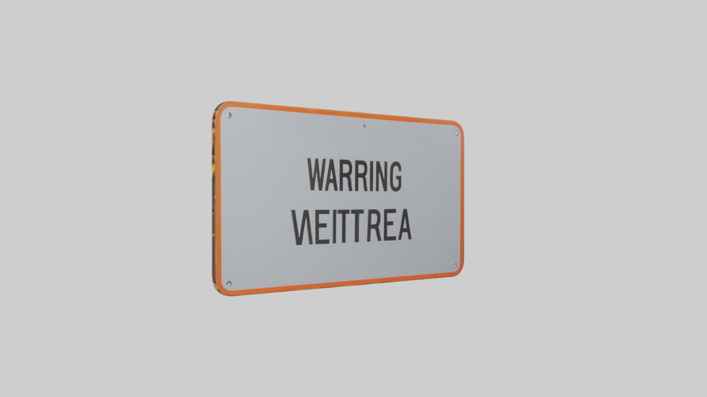 3D model Keep Area Ventilated Warning Sign model VR / AR / low-poly