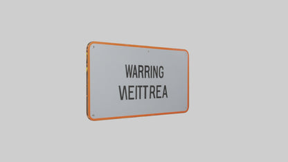 3D model Keep Area Ventilated Warning Sign model VR / AR / low-poly